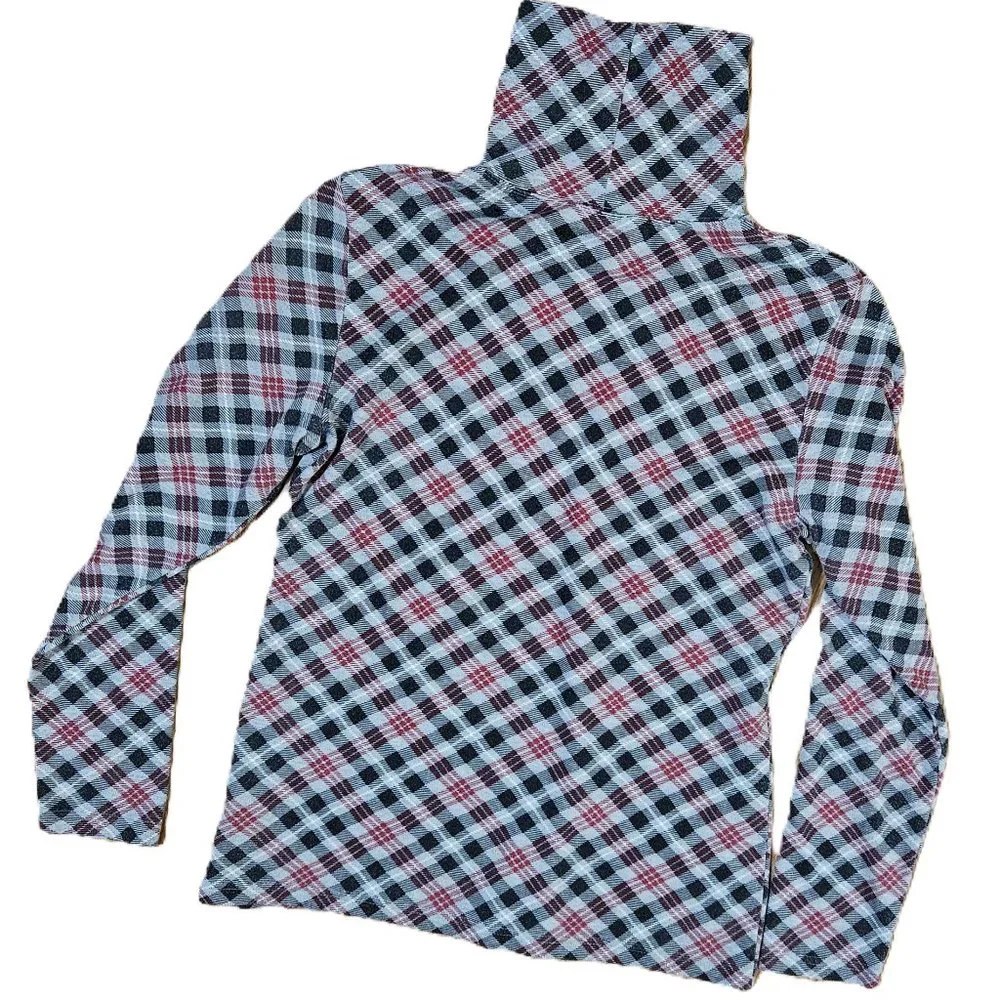 Karen Scott Diagonal Plaid Turtleneck Size S - Picture 2 of 9
